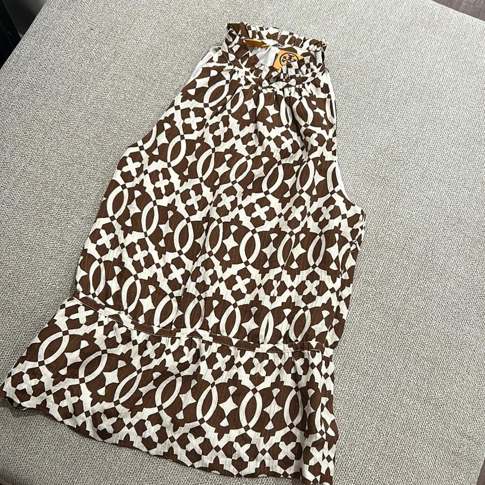 Tory Burch halter top blouse brown summer elegant size 4